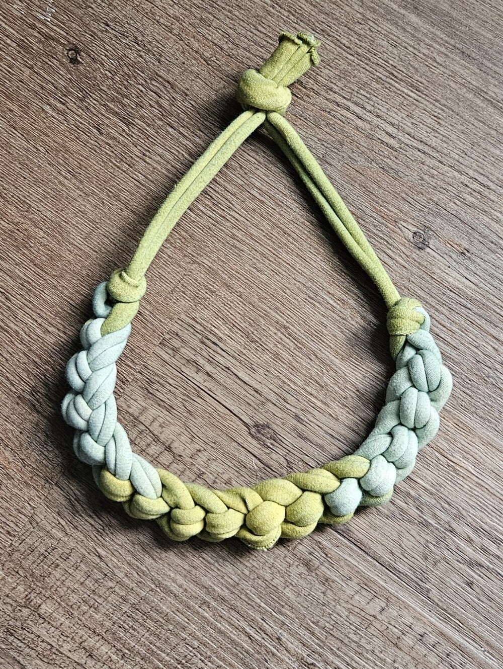 Gaia Conceptions Braided Fabric Necklace - Green & Blue
